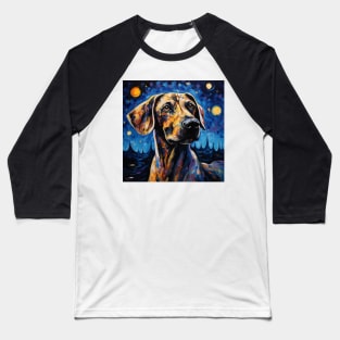 Plott hound Painted in Starry Night style Baseball T-Shirt